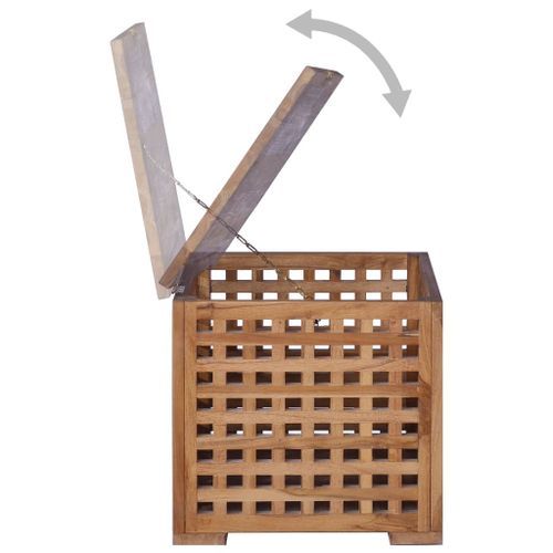 Boîte à corde 40x40x40 cm Bois de teck solide - Photo n°3; ?>