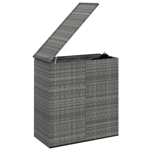 Boîte à coussins de jardin Résine tressée 100x49x103,5 cm Gris - Photo n°3; ?>