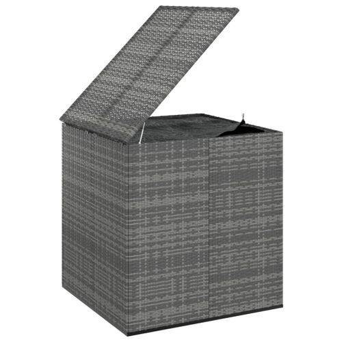 Boîte à coussins de jardin Résine tressée 100x97,5x104 cm Gris - Photo n°3; ?>