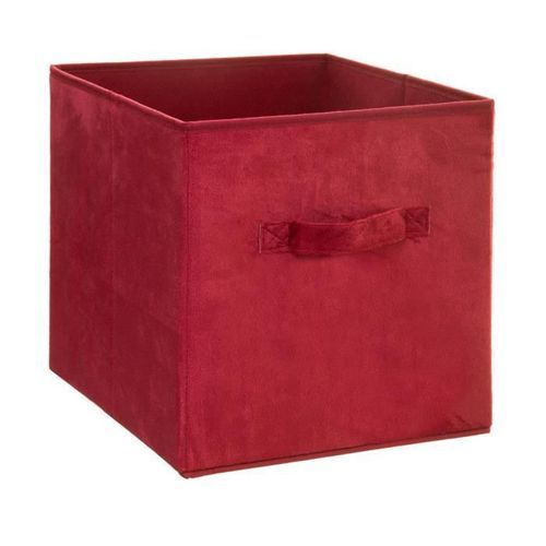 Boîte de rangement 31x31 cm - Velours Rouge - Photo n°3; ?>
