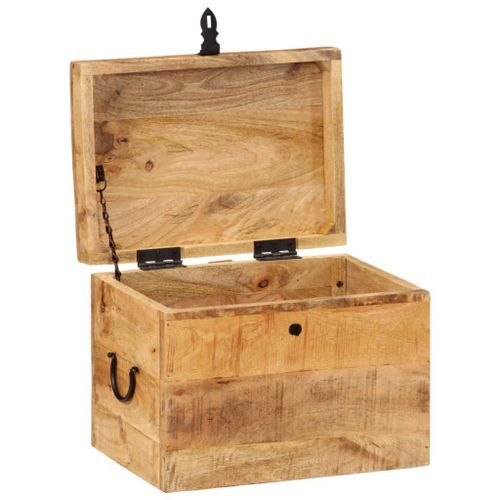 Boîte de rangement 39x28x31 cm Bois massif d'acacia - Photo n°3; ?>