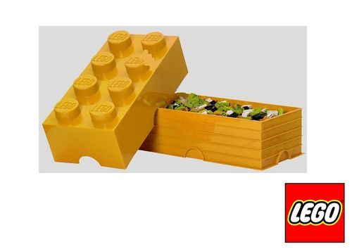 Boite de rangement 8 plots Jaune Lego - Photo n°2; ?>