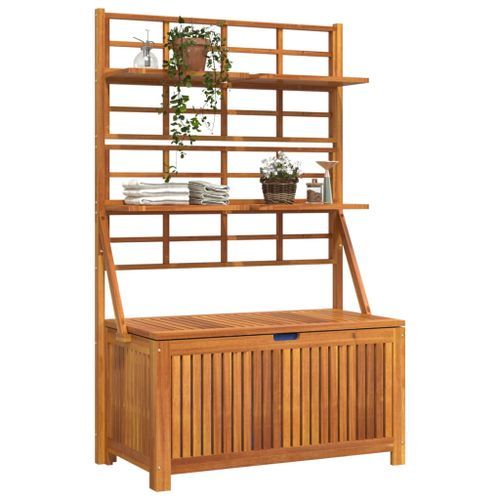 Boîte de rangement avec treillis 99x50x160 cm Acacia massif - Photo n°3; ?>