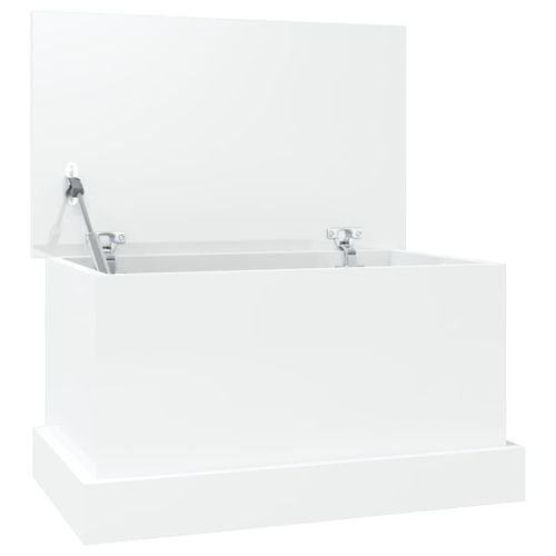 Boîte de rangement blanc brillant 50x30x28 cm bois d'ingénierie - Photo n°2; ?>
