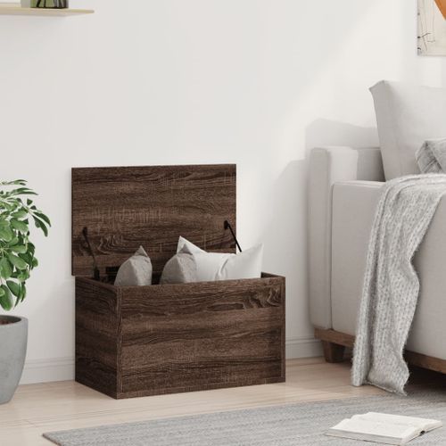 Boîte de rangement chêne marron 60x35x35 cm bois d'ingénierie - Photo n°3; ?>