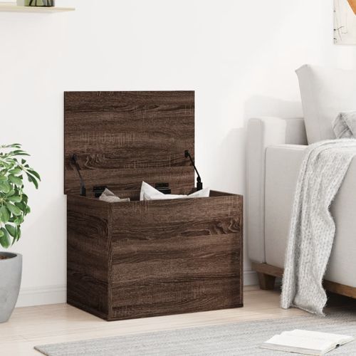 Boîte de rangement chêne marron 60x42x46 cm bois d'ingénierie - Photo n°3; ?>