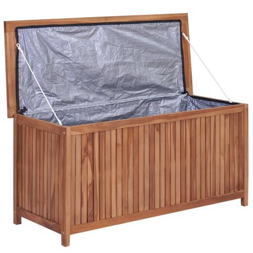 Boîte de rangement de jardin 120x50x58 cm Bois de teck solide - Photo n°3; ?>