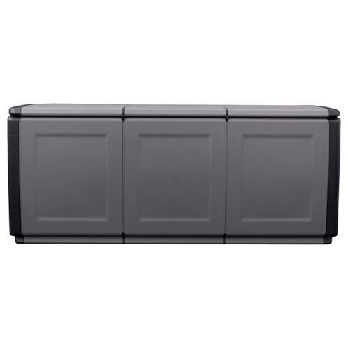 Boîte de rangement de jardin 138x53x57 cm 330 L Gris foncé noir - Photo n°3; ?>