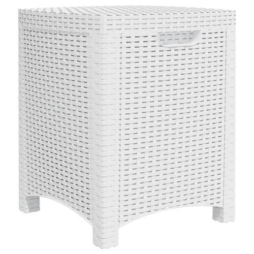 Boîte de rangement de jardin 39x39x46 cm Rotin PP Blanc - Photo n°2; ?>