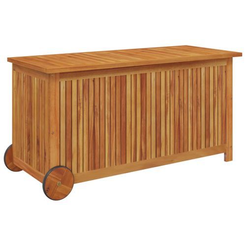 Boîte de rangement de jardin avec roues 113x50x58cm Bois acacia - Photo n°3; ?>