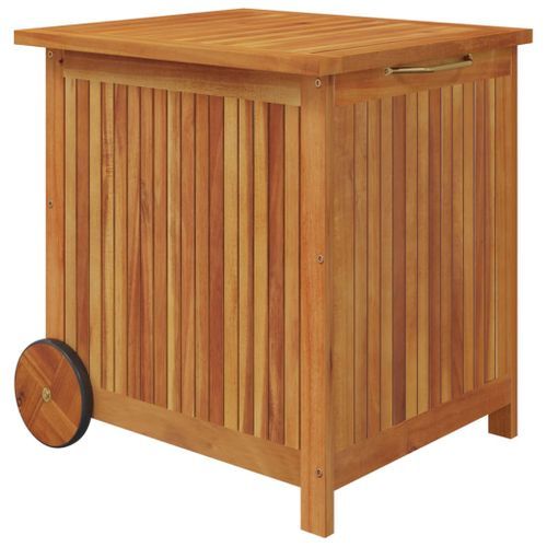 Boîte de rangement de jardin avec roues 60x50x58 cm Bois acacia - Photo n°2; ?>