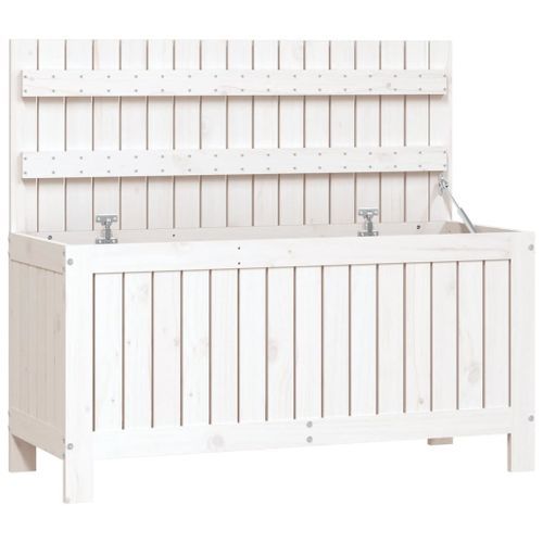 Boîte de rangement de jardin Blanc 108x42,5x54 cm Bois de pin - Photo n°2; ?>