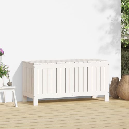 Boîte de rangement de jardin Blanc 108x42,5x54 cm Bois de pin - Photo n°3; ?>