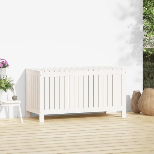 Boîte de rangement de jardin Blanc 115x49x60 cm Bois de pin - Photo n°3; ?>