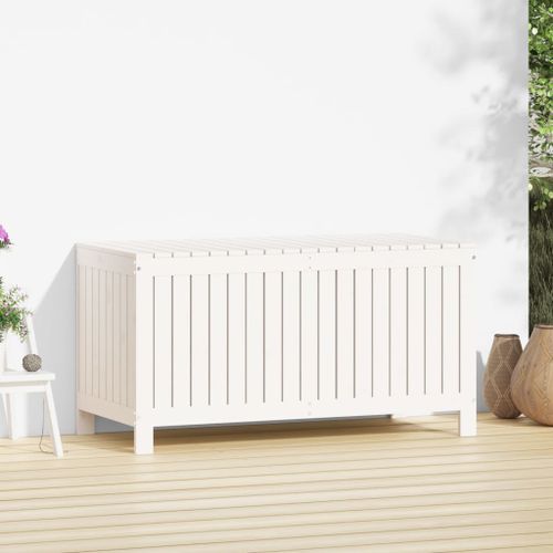 Boîte de rangement de jardin Blanc 121x55x64 cm Bois de pin - Photo n°3; ?>