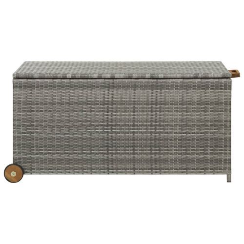 Boîte de rangement de jardin Gris clair 120x65x61 cm Rotin - Photo n°2; ?>