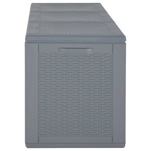 Boîte de rangement de jardin gris PP rotin 270 L - Photo n°3; ?>