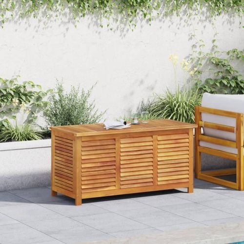 Boîte de rangement de jardin persiennes 113x50x56cm bois acacia - Photo n°3; ?>