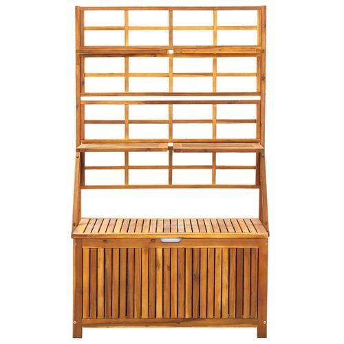 Boîte de rangement et treillis 99x55x160cm Bois d'acacia solide - Photo n°3; ?>