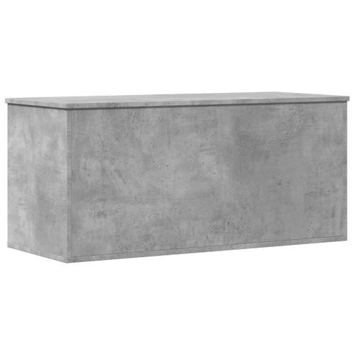 Boîte de rangement gris béton 100x42x46 cm bois d'ingénierie - Photo n°2; ?>