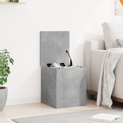 Boîte de rangement gris béton 40x42x46 cm bois d'ingénierie - Photo n°3; ?>