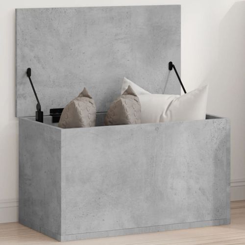 Boîte de rangement gris béton 60x35x35 cm bois d'ingénierie - Photo n°3; ?>