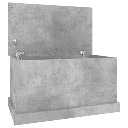 Boîte de rangement gris béton 70x40x38 cm bois d'ingénierie - Photo n°2; ?>
