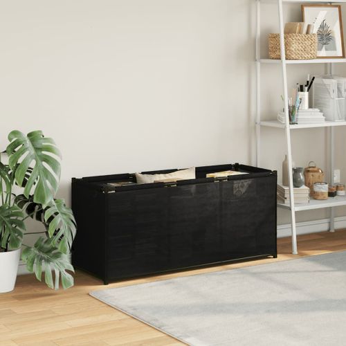 Boîte de rangement noir 105x34,5x45 cm tissu - Photo n°3; ?>