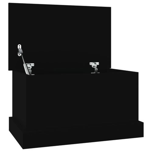 Boîte de rangement noir 50x30x28 cm bois d'ingénierie - Photo n°2; ?>