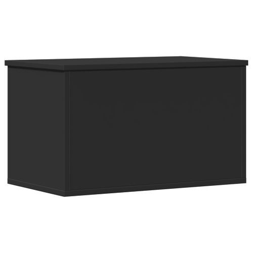 Boîte de rangement noir 60x35x35 cm bois d'ingénierie - Photo n°2; ?>