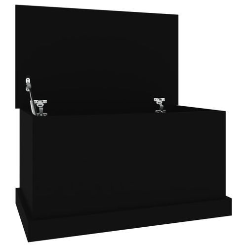 Boîte de rangement noir 70x40x38 cm bois d'ingénierie - Photo n°2; ?>
