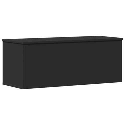 Boîte de rangement noir 90x35x35 cm bois d'ingénierie - Photo n°2; ?>