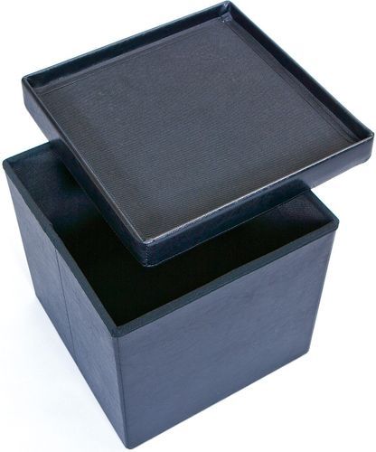 Boîte de rangement pliable simili cuir noir Santy - Photo n°2; ?>