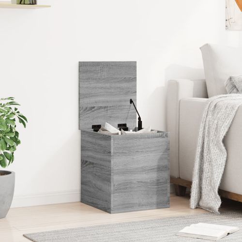 Boîte de rangement sonoma gris 40x42x46 cm bois d'ingénierie - Photo n°3; ?>