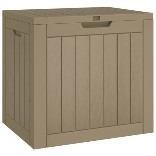Boîte de stockage de jardin marron clair 55,5x43x53 cm PP - Photo n°2; ?>