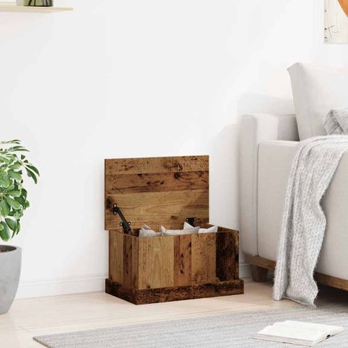 Boîtes de rangement vieux bois 30x50x28 cm bois d'ingénierie - Photo n°3; ?>