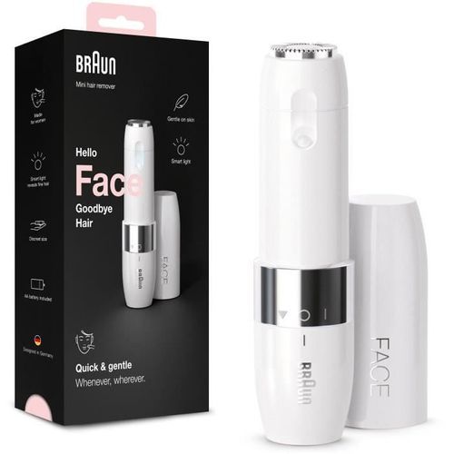 Braun Face Mini FS1000 Rasoir Visage éléctrique pour femme - Doux pour la peau - Fonction Smart Light - Blanc - Photo n°3; ?>