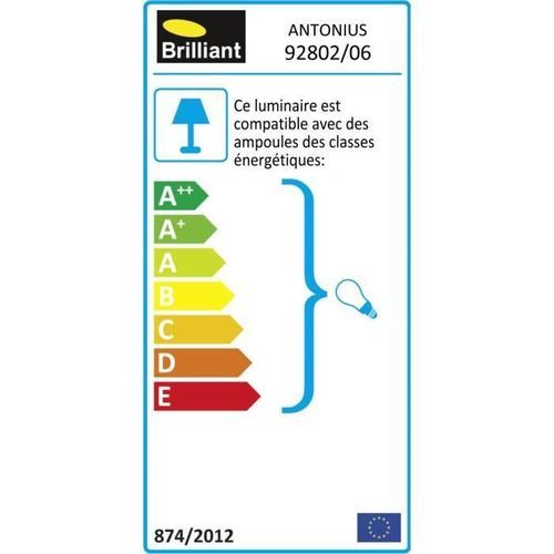 BRILLIANT Lampe a poser métal Antonius - E27 1x25W - H 30 x Ø 16,5 cm - Noir dépoli et laiton - Photo n°2; ?>