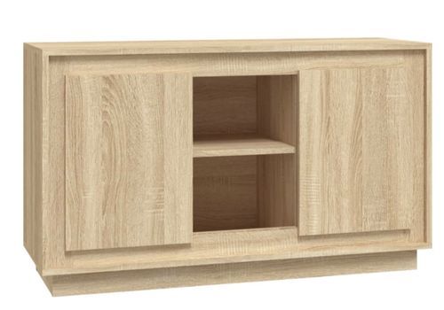 Buffet 2 portes 1 étagère extérieure Novila 102 cm – Finition mate ou brillante - Photo n°3; ?>