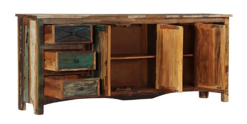 Buffet 3 portes 3 tiroirs bois massif recyclé Moust - Photo n°3; ?>