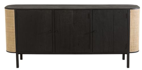 Buffet 3 portes bois noir Emilie L 180 cm - Photo n°2; ?>