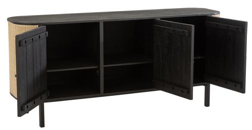 Buffet 3 portes bois noir Emilie L 180 cm - Photo n°3; ?>