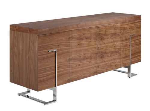 Buffet 4 portes Futura 180 cm - Noyer et acier chromé - Photo n°3; ?>