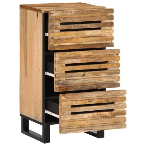 Buffet 40x34x75 cm bois de manguier massif brut - Photo n°3; ?>