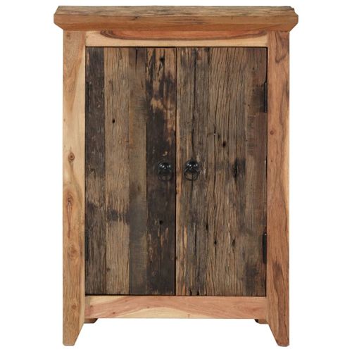 Buffet 55x33x75 cm bois massif d'acacia et bois de récupération - Photo n°2; ?>