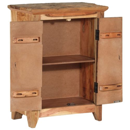 Buffet 55x33x75 cm bois massif d'acacia et bois de récupération - Photo n°3; ?>