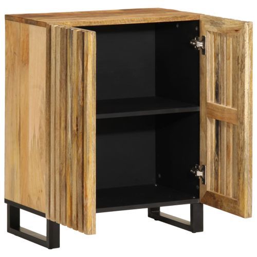 Buffet 60x34x75 cm bois de manguier massif brut - Photo n°3; ?>