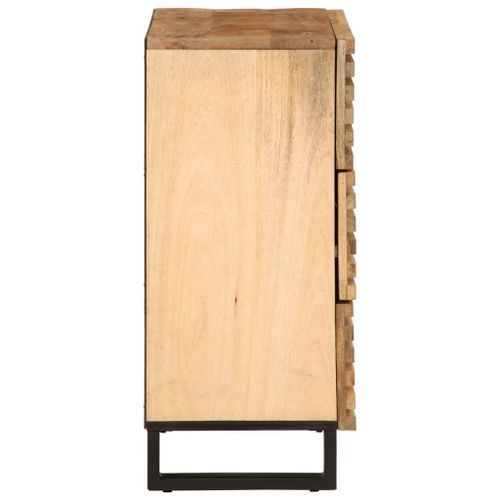 Buffet 60x34x75 cm bois de manguier massif brut - Photo n°3; ?>