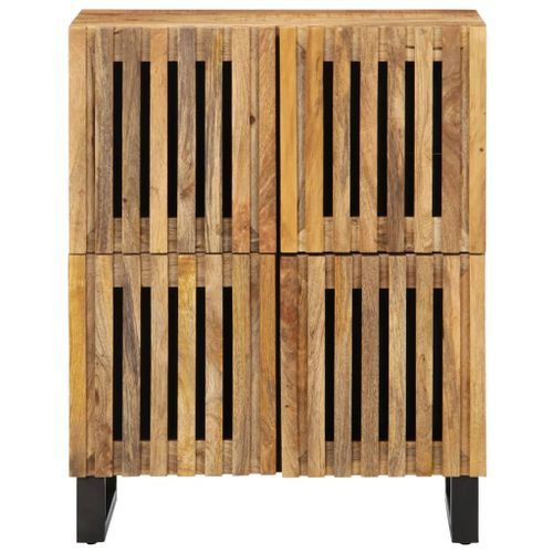 Buffet 60x34x75 cm bois de manguier massif brut - Photo n°3; ?>