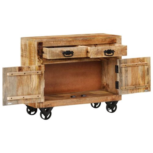 Buffet 80x30x65 cm bois de manguier brut massif - Photo n°2; ?>